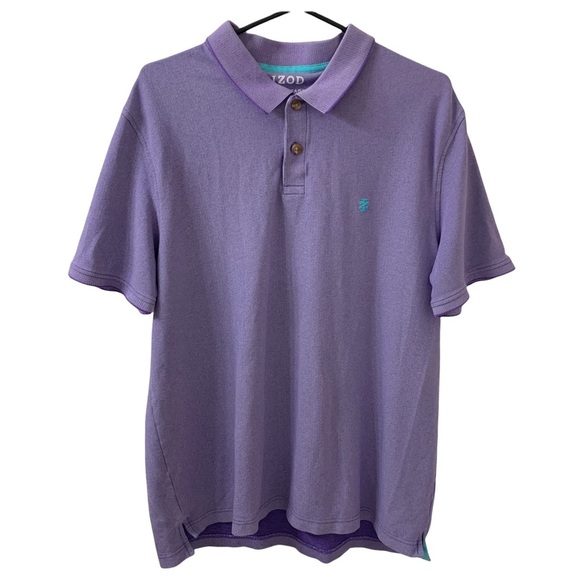 IZOD Purple Cotton Knit Performance Golf Shirt Men’s Large - Picture 1 of 13